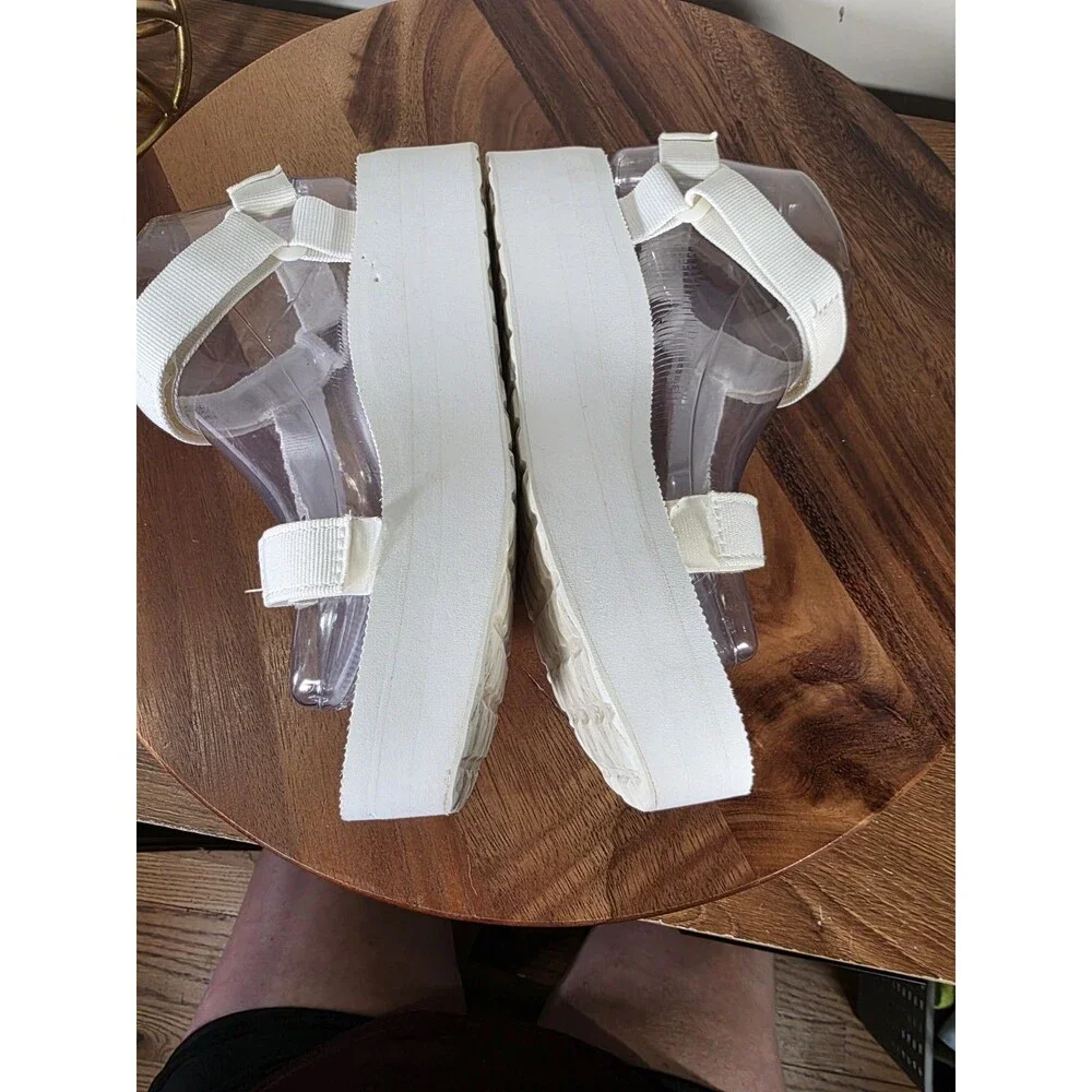 Teva Flatform Universal White Chunky Platform Sandals Size 8